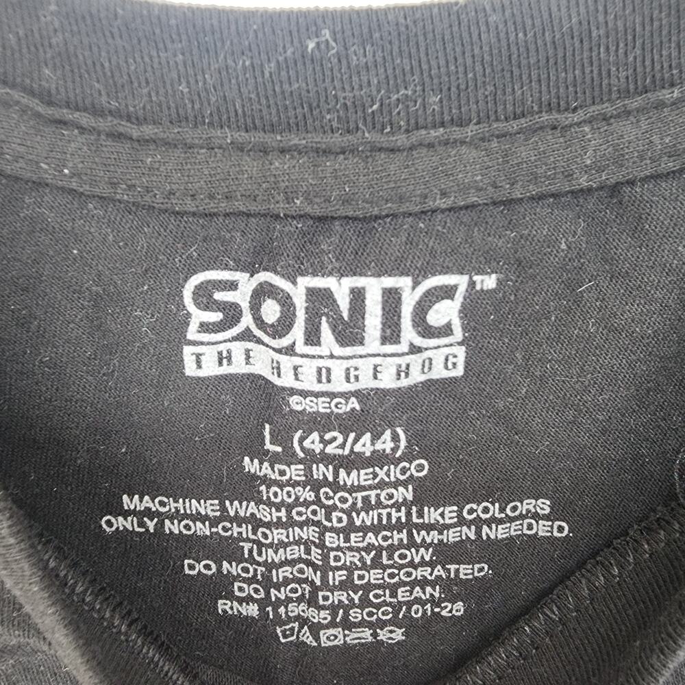 Sonic Shadow The Hedgehog Ultimate Power SEGA Graphic Tee Black Size L - Picture 3 of 4